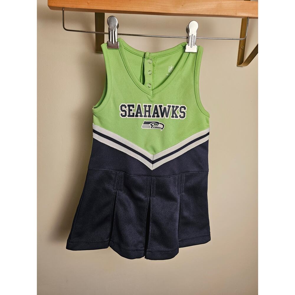 NFL Seattle Seahawks Lime Green & Navy Girls Tank Cheer Dress